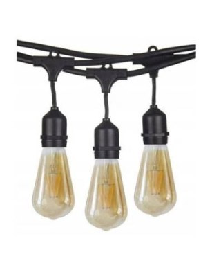 Zestaw girlanda ogrodowa żarówkowa 15m 15pkt + 15szt żarówka LED ST64 E27 Filament 2300K 8W