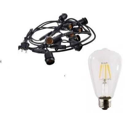 Zestaw girlanda ogrodowa żarówkowa 20m 20pkt + 20 szt żarówka vintage Edison LED 4W ST64 E27 4000K