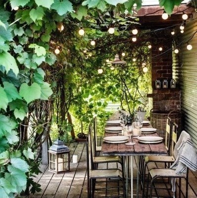 Girlanda świetlna ogrodowa na taras balkon 20m 20pkt 20 szt żarówka vintage Edison LED E27 2700K 8W