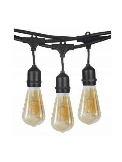 Zestaw girlanda ogrodowa żarówkowa 5m 5pkt + 5 szt żarówka vintage Edison LED 8W ST64 E27 2300K