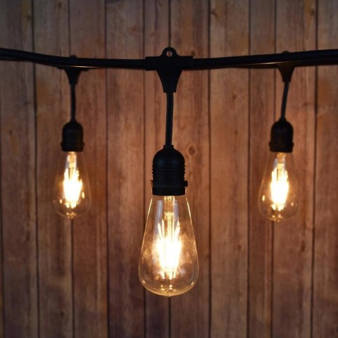 Zestaw girlanda ogrodowa żarówkowa 5m 5pkt + 5 szt żarówka vintage Edison LED 8W ST64 E27 2300K
