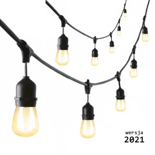 Zestaw girlanda ogrodowa żarówkowa 5m 5pkt+5szt żarówka Edison LED 4W ST64 E27 4000K