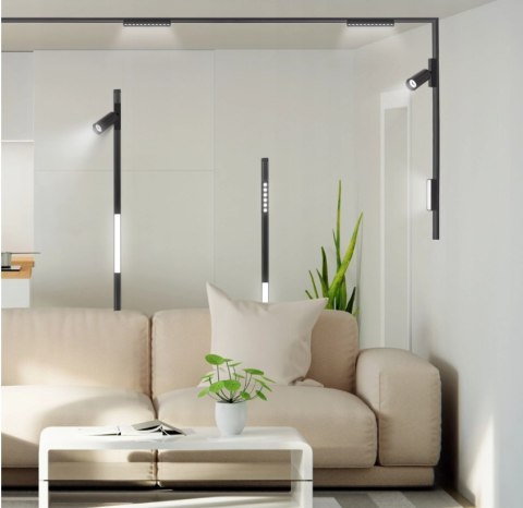 Lampa magnetyczna LED 10W 4000K szynowa liniowa czarna 48V