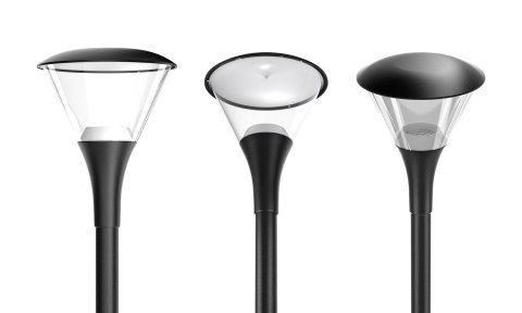 Lampa parkowa latarnia uliczna czarna LED 60W 5000K 6000lm ściemnialna 3w1