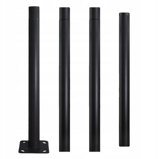 Słup Maszt Oświetleniowy do Lamp latarni ulicznych czarny 3m + przedłużka 1m + kotwa kosz zbrojeniowy fundament