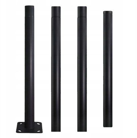 Słup Maszt Oświetleniowy do Lamp latarni ulicznych czarny 3m + przedłużka 1m + kotwa kosz zbrojeniowy fundament