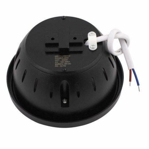 Żarówka AR111 COB LED czarna 12° 35W 3000K ciepła barwa