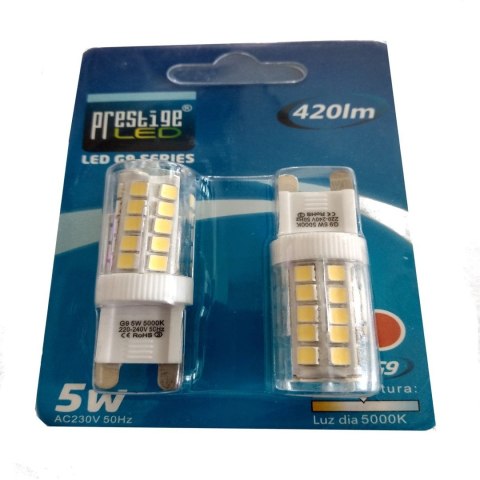 Żarówka LED G9 5W 4500K 420lm kąt świecenia 360° 230V 2 szt