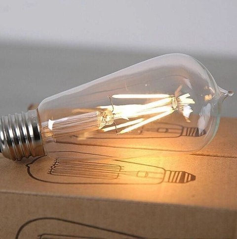 Żarówka LED ST64 E27 Filament 4000K 4W retro vintage typ Edison barwa neutralna