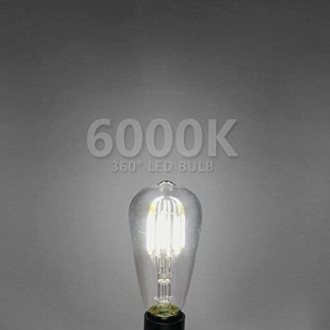 Żarówka LED ST64 E27 Filament 6500K 4W zimna barwa typ Edison retro