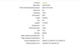 Żarówka LED bulb E14 3W 300lm 6000K biała zimna