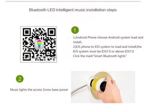 Żarówka LED smart głośnik bluetooth E27 5W biała