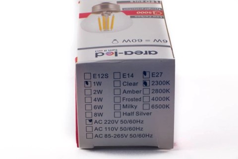 Żarówka vintage retro Edison Filament LED 1W G45 E27 2300K amber barwa ciepła