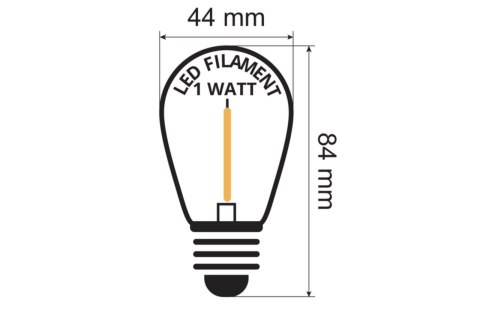 Żarówka vintage retro Edison Filament LED 1W ST45 E27 2800K barwa ciepła