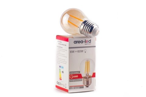 Żarówka vintage retro Edison Filament LED 2W G45 E27 2300K amber barwa ciepła
