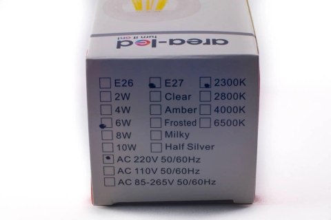 Żarówka vintage retro Edison Filament LED 6W A60 E27 2300K amber barwa ciepła