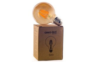Żarówka vintage retro Edison Filament LED 8W G80 E27 2300K amber barwa ciepła