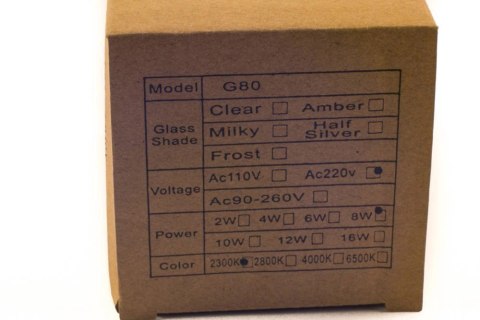 Żarówka vintage retro Edison Filament LED 8W G80 E27 2300K amber barwa ciepła