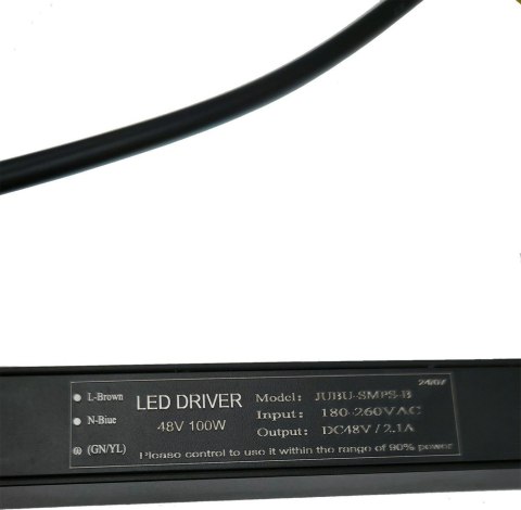 Zasilacz do szyny magnetycznej 1 fazowej wpinany czarny 100W 48V