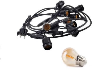 Zestaw girlanda ogrodowa żarówkowa 5m 5pkt+5szt żarówka vintage Edison LED 1W G45 E27 2300K