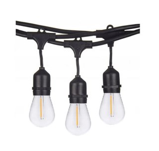 Zestaw girlanda ogrodowa żarówkowa 5m 5pkt+5szt żarówka vintage Edison LED 1W ST45 E27 2800K