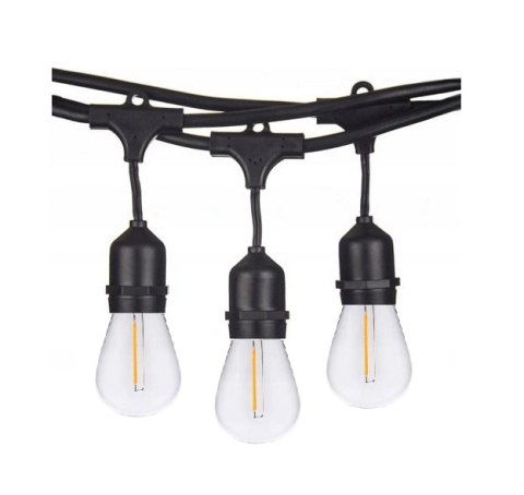 Zestaw girlanda ogrodowa żarówkowa 5m 5pkt+5szt żarówka vintage Edison LED 1W ST45 E27 2800K