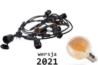 Girlanda LED zewnętrzna 10 m z żarówkami LED Edison 10- szt 4W G80 E27 2300K