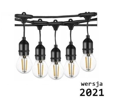 Girlanda balkonowa LED z żarówkami 10m 10pkt+10szt 2W G45 E27 2700K ciepła